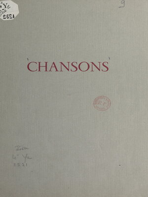 cover image of Chansons